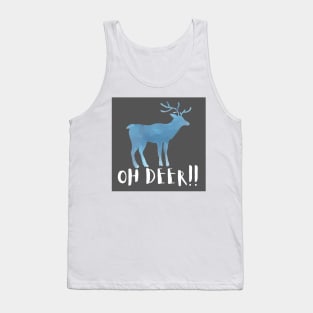 Let it Snow and Oh Deer print winter gray and  blue Tank Top